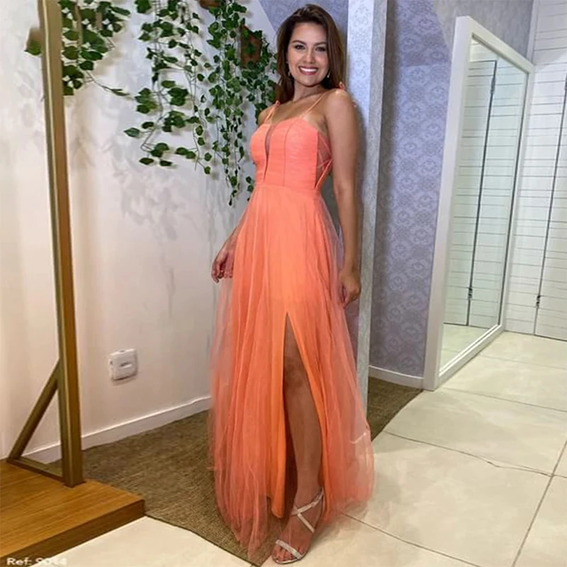 Elfin Evening Dresses Gala Side Split Ankle Length Sleeveless Formal Party Pleats Strap Tulle Customization Prom Robe De Soiree
Elfin Evening Dresses Gala Side Split Ankle Length Sleeveless Formal Party Pleats Strap Tulle Customization Prom Robe De Soiree
