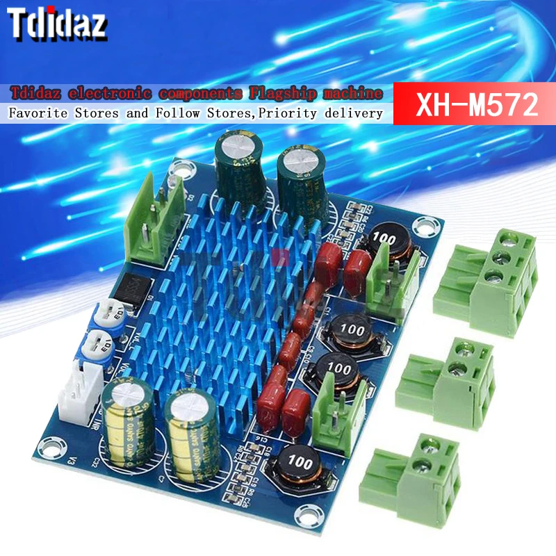 XH-M572 High-Power Digital Power Amplifier Board TPA3116D2 Chassis Dedicated To Plug-In 5-28V Output 120W
XH-M572 High-Power Digital Power Amplifier Board TPA3116D2 Chassis Dedicated To Plug-In 5-28V Output 120W