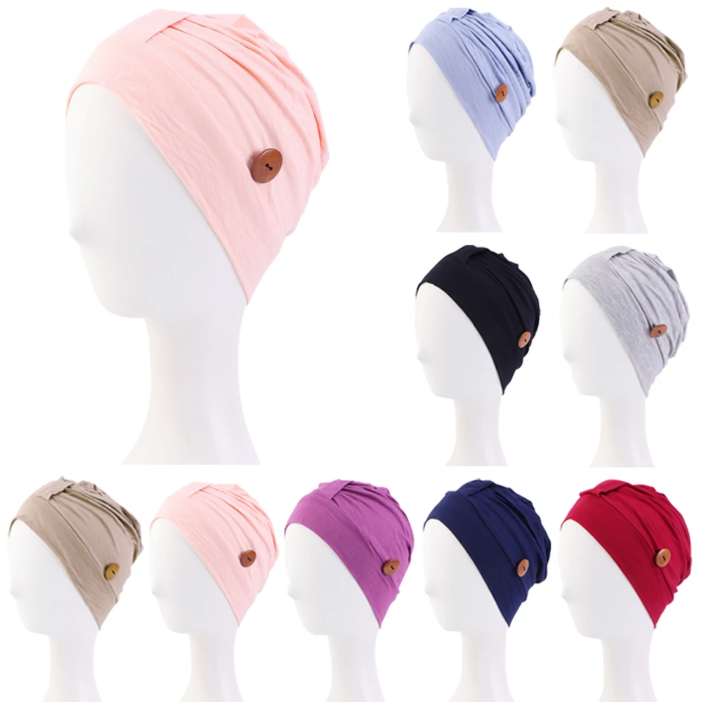Women Turban Head Wrap Hat With Button Headscarf Bonnet Modal Inner Hijab Cap Solid Muslim Hijab Chemo Hats Female Turbantes Cap
Women Turban Head Wrap Hat With Button Headscarf Bonnet Modal Inner Hijab Cap Solid Muslim Hijab Chemo Hats Female Turbantes Cap