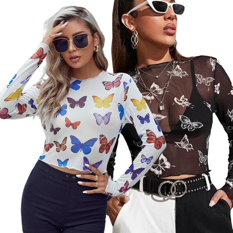 Womens Long Sleeve Sheer Mesh Tops Sexy See Through Tee Blouse Clubwears Print Mesh Tee
Womens Long Sleeve Sheer Mesh Tops Sexy See Through Tee Blouse Clubwears Print Mesh Tee