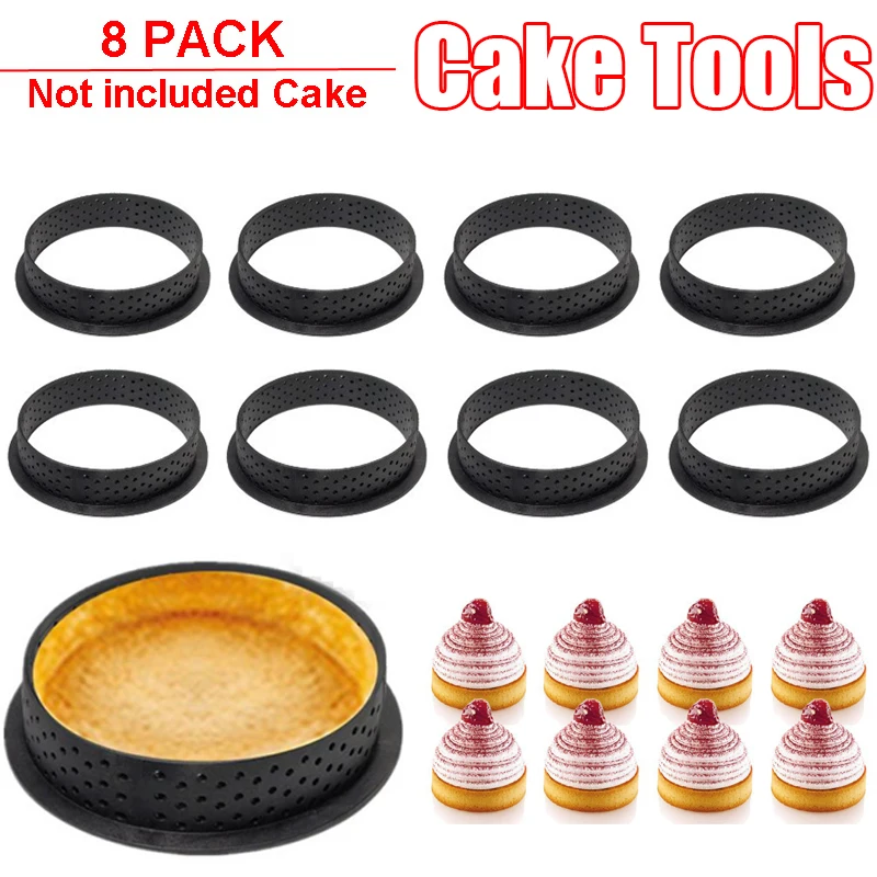 New 8Pcs Round Shape Cake Mold Mousse Circle Cutter Decorating Tool French Dessert DIY Perforated Ring Non Stick Bakeware Tart
New 8Pcs Round Shape Cake Mold Mousse Circle Cutter Decorating Tool French Dessert DIY Perforated Ring Non Stick Bakeware Tart
