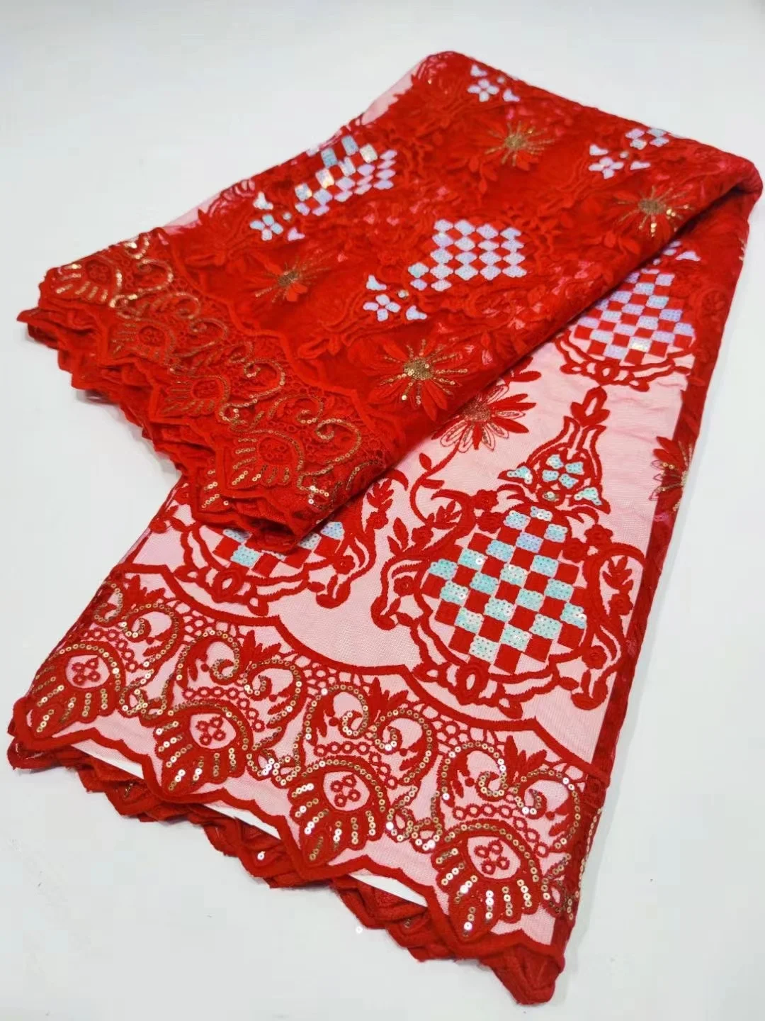 Sequin African Lace Fabric 5 Yards 2022High Quality Embroidered French Lace Fabric red color Lace Material Wedding
Sequin African Lace Fabric 5 Yards 2022High Quality Embroidered French Lace Fabric red color Lace Material Wedding