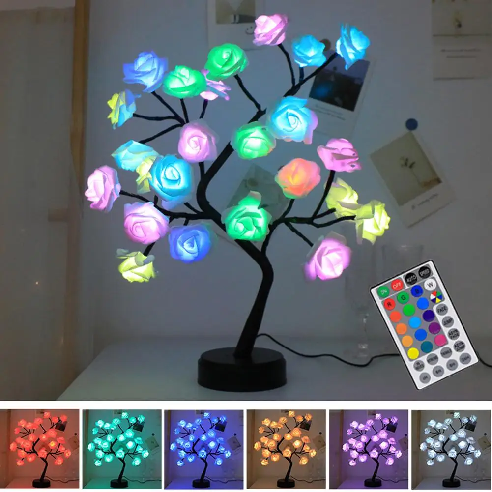 Rose Flower Tree Lights USB Table Lamp Fairy Mother's Day Night Light Home Party Christmas Wedding Bedroom Decoration Gift
Rose Flower Tree Lights USB Table Lamp Fairy Mother's Day Night Light Home Party Christmas Wedding Bedroom Decoration Gift