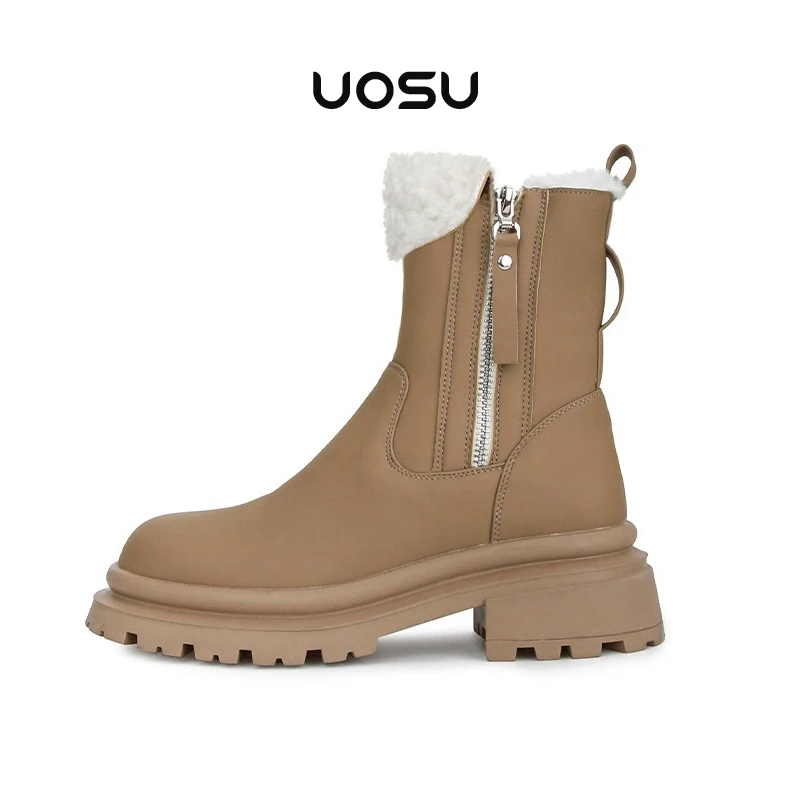 Winter Women Platform Ankle Boots Artificail Leather Warm Fur Snow Boots Size Zipper Round Toe Chelsea Shoes 4cm Heels
Winter Women Platform Ankle Boots Artificail Leather Warm Fur Snow Boots Size Zipper Round Toe Chelsea Shoes 4cm Heels