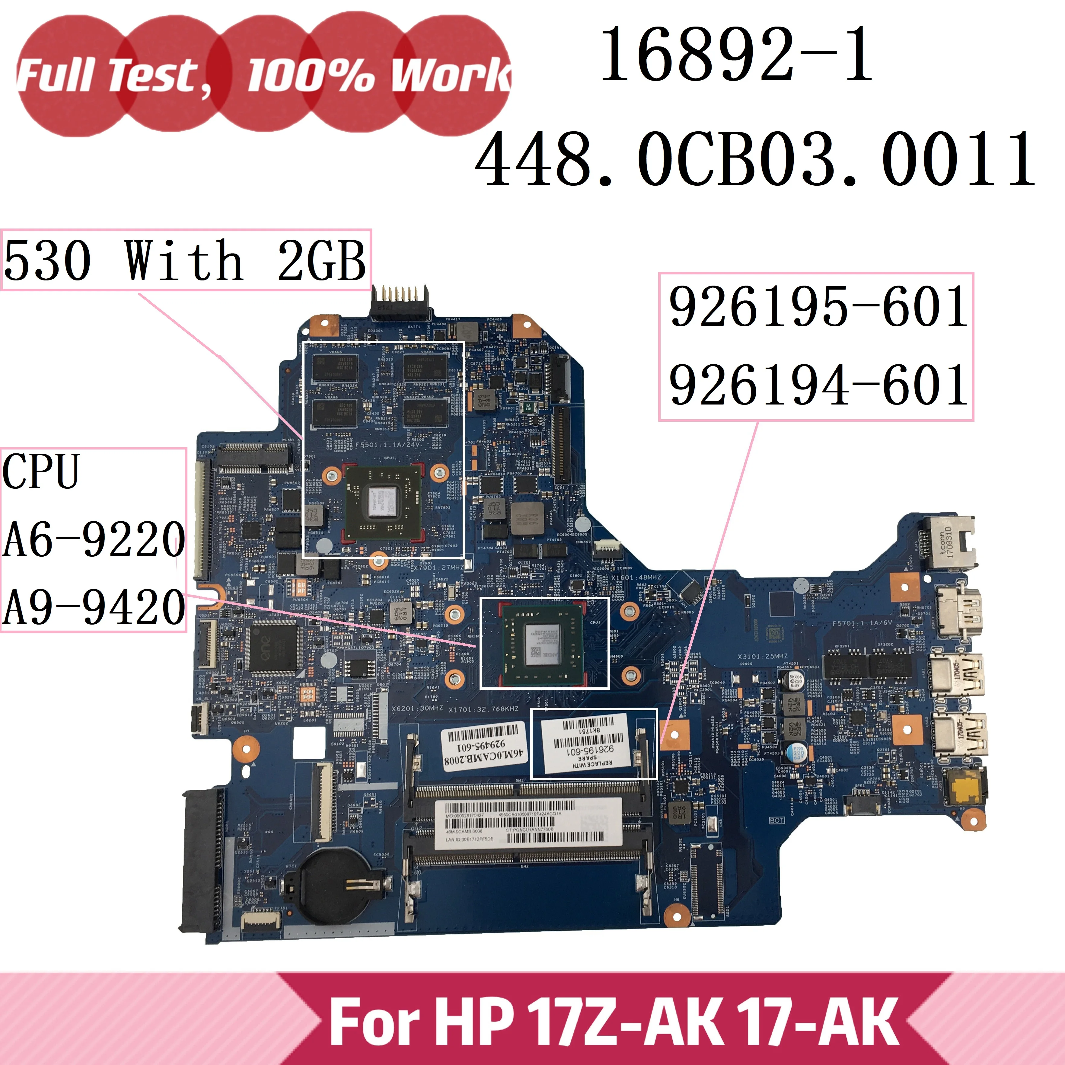 Материнская плата 926195-601 501/001 Ноутбук HP 17-AK 17Z-AK 17-AK014na Материнская плата 16889-1 926194-001 926194-501 926194-601 W A6 A9
Материнская плата 926195-601 501/001 Ноутбук HP 17-AK 17Z-AK 17-AK014na Материнская плата 16889-1 926194-001 926194-501 926194-601 W A6 A9