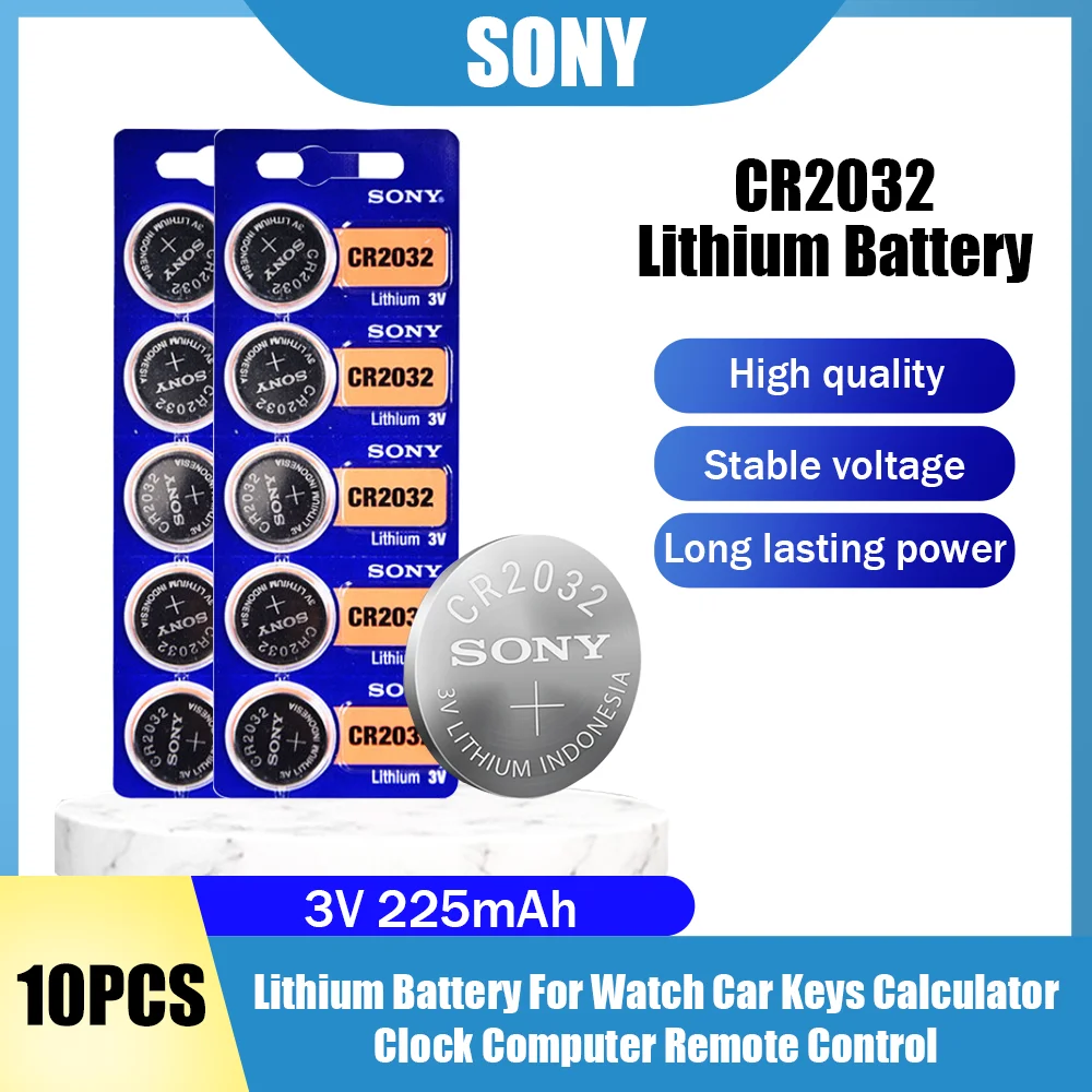10 шт. SONY CR2032 3 в литиевые батареи для часов автомобильные ключи калькулятор часы