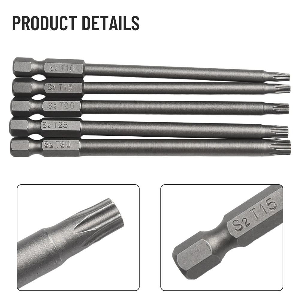 Brand New High Quality Durable Screwdriver Bit Tools T10 T15 T20 T25 T30 Torx 100mm Alloy Steel For Electric Drill
Brand New High Quality Durable Screwdriver Bit Tools T10 T15 T20 T25 T30 Torx 100mm Alloy Steel For Electric Drill