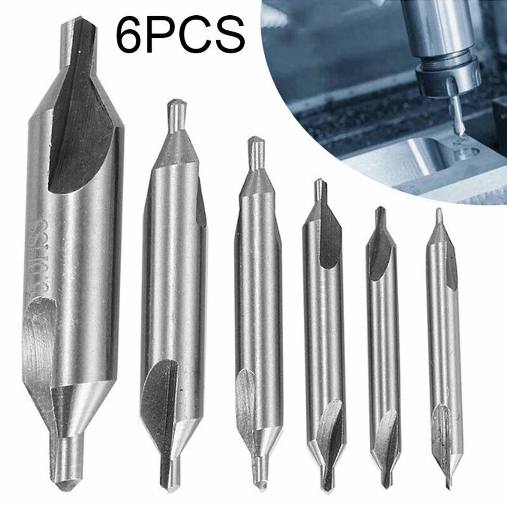 6Pcs HSS Lathe Combined Tool Bit Countersink Drill Bit Tackle Center Spotting Milling Cutter Double Ended 5/3/2.5/2/1.5/1mm Tool
6Pcs HSS Lathe Combined Tool Bit Countersink Drill Bit Tackle Center Spotting Milling Cutter Double Ended 5/3/2.5/2/1.5/1mm Tool