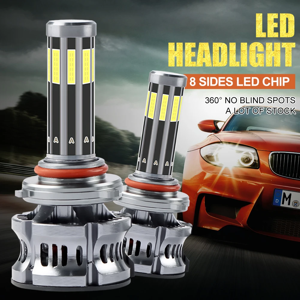 2pcs High Power Canbus Auto Lamp H1 H4 H7 H11 9005 9006 6000K 24V Led Headlight Bulbs 22000LM Hi Lo Beam 8Sides Chip Car Light
2pcs High Power Canbus Auto Lamp H1 H4 H7 H11 9005 9006 6000K 24V Led Headlight Bulbs 22000LM Hi Lo Beam 8Sides Chip Car Light