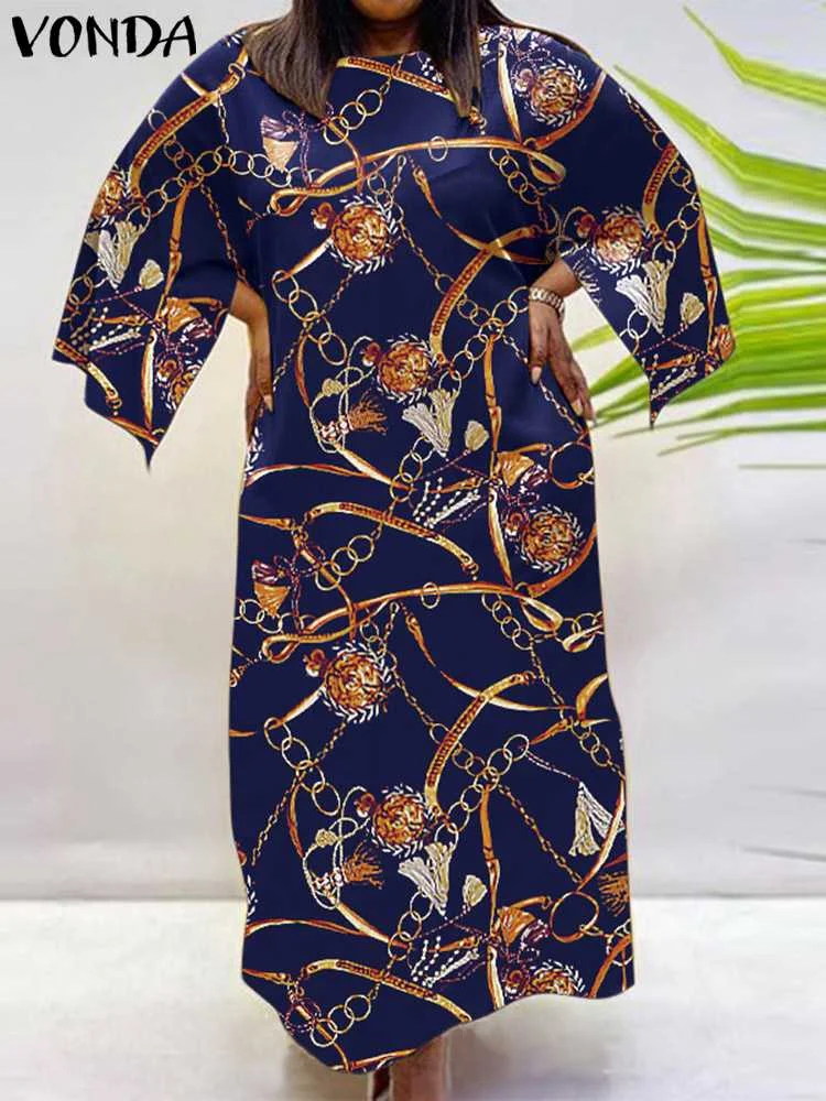 VONDA Bohemian Vintage Printed Maxi Dresses 2022 Autumn Women Casual Loose Long Vestidos 3/4 Sleeve Holiday Sundress Long Robe
VONDA Bohemian Vintage Printed Maxi Dresses 2022 Autumn Women Casual Loose Long Vestidos 3/4 Sleeve Holiday Sundress Long Robe