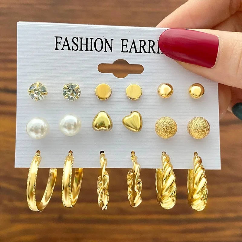 9-piece Set of Minimalist and Fashionable Women's Earrings Set, Earrings, Jewelry
9-piece Set of Minimalist and Fashionable Women's Earrings Set, Earrings, Jewelry