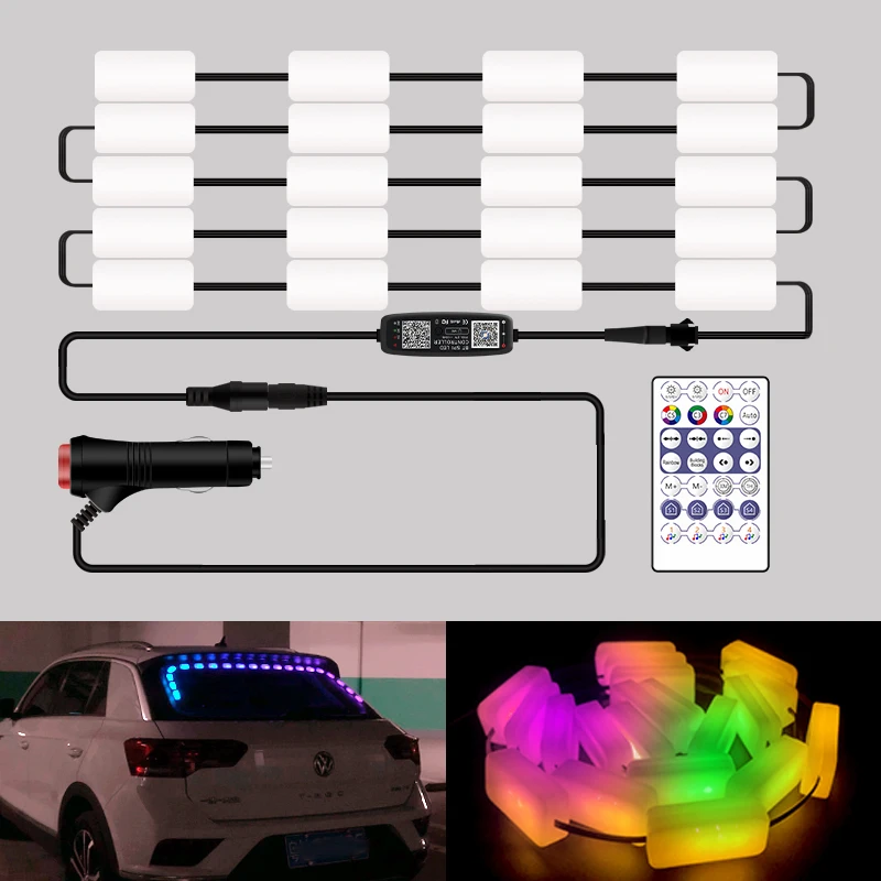 LED Car Rear Windshield Decorative Light With Cigarette Lighter App RGB Sound Control Music Rhythm Auto Interior Decoration Lamp
LED Car Rear Windshield Decorative Light With Cigarette Lighter App RGB Sound Control Music Rhythm Auto Interior Decoration Lamp