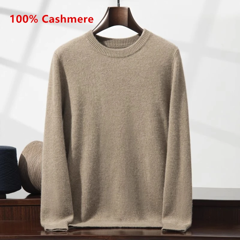 Мужской кашемировый свитер 100% осенне-зимняя одежда 2024 классический джемпер с