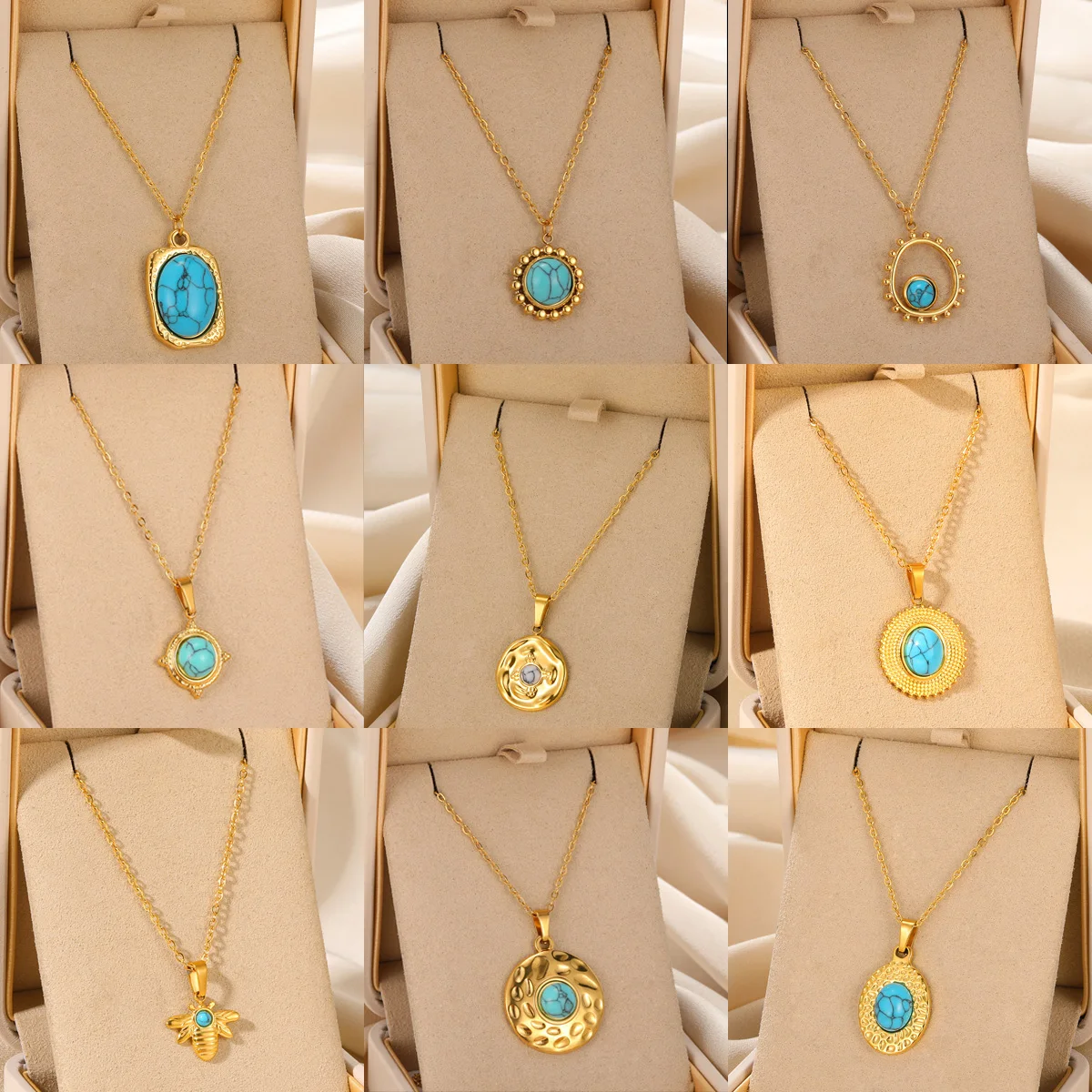 Aesthetic Natural Stone Pendants Necklaces for Women Men Couple Gold Color Stainless Steel Chain Choker Fashion Jewelry Gift New
Aesthetic Natural Stone Pendants Necklaces for Women Men Couple Gold Color Stainless Steel Chain Choker Fashion Jewelry Gift New