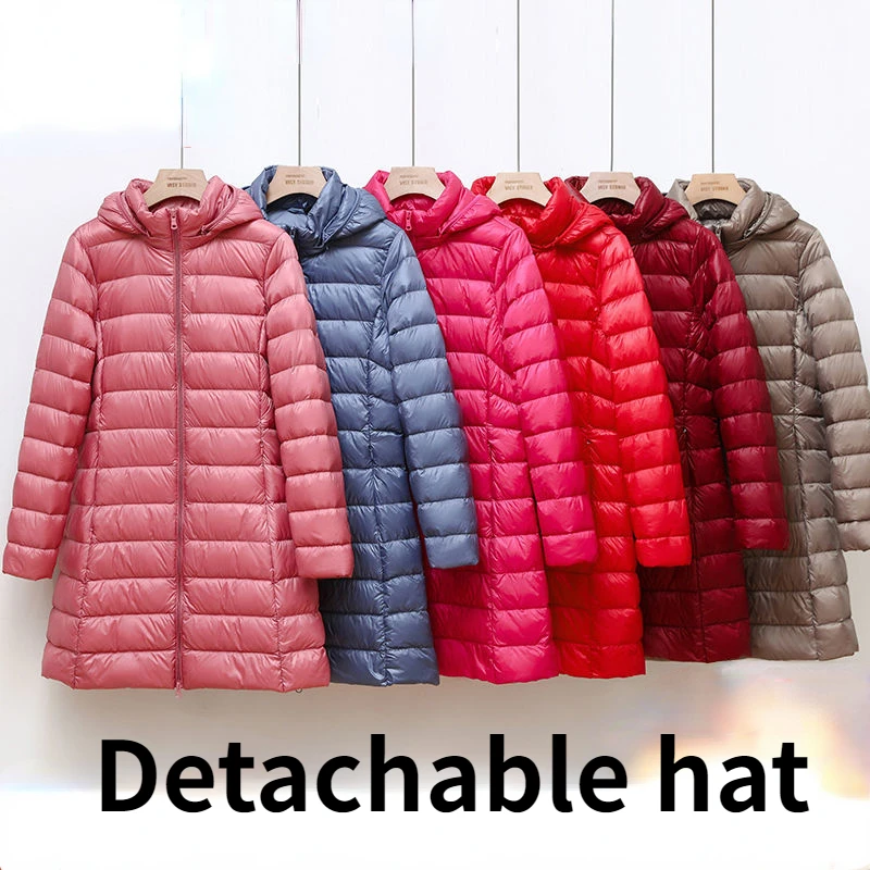 Lightweight Down Jacket Women's Mid-length Coat Autumn and Winter New Korean Style Fashion Light Coat Hat Detachable 2022 New
Lightweight Down Jacket Women's Mid-length Coat Autumn and Winter New Korean Style Fashion Light Coat Hat Detachable 2022 New