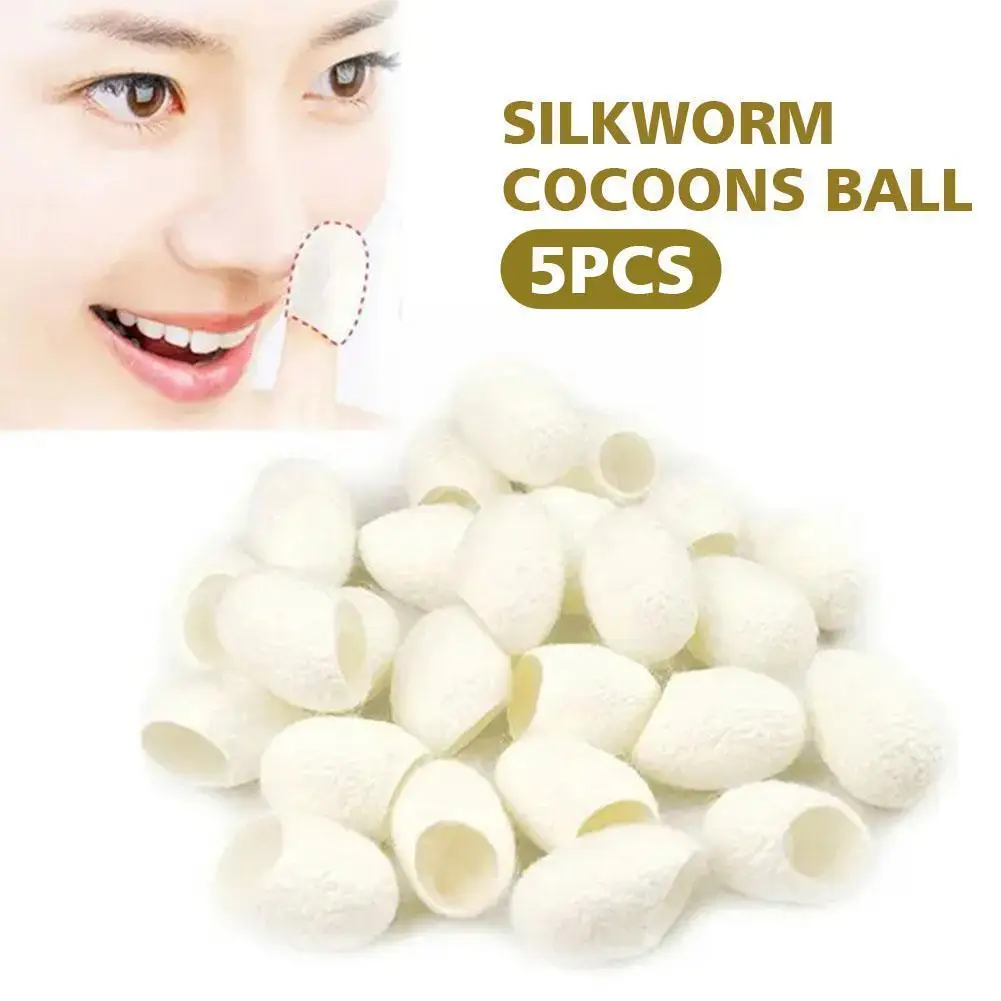 

5Pcs Facial Brush Natural Silkworm Cocoons Ball Purifying Scrub Facial Exfoliating Remover Skin Blackhead Whitening Care F2K2