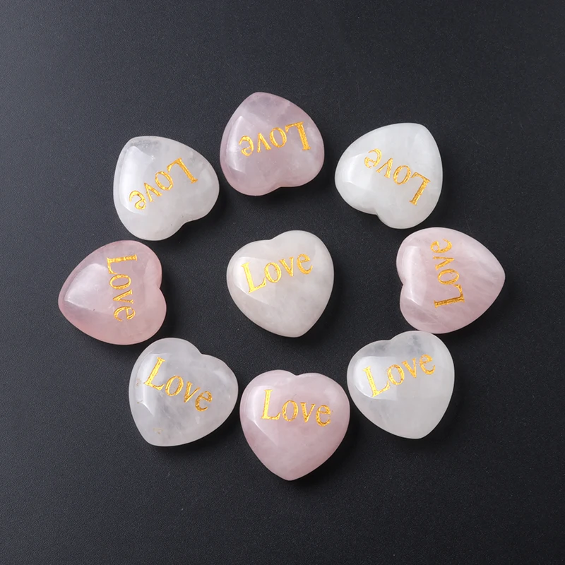 Crystal Heart shaped Ornament Carving "LOVE" Rose Quartz Clear Quartz Love Stone Home Decoration Sweet Valentine's Day Gift
Crystal Heart shaped Ornament Carving "LOVE" Rose Quartz Clear Quartz Love Stone Home Decoration Sweet Valentine's Day Gift