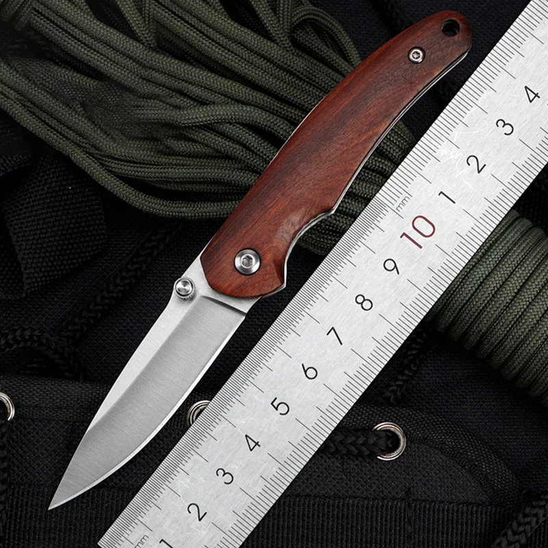 High Quality Outdoor Tactical Folding Knife Red Sandalwood Handle Portable Pocket Backpack EDC Gift Tool
High Quality Outdoor Tactical Folding Knife Red Sandalwood Handle Portable Pocket Backpack EDC Gift Tool