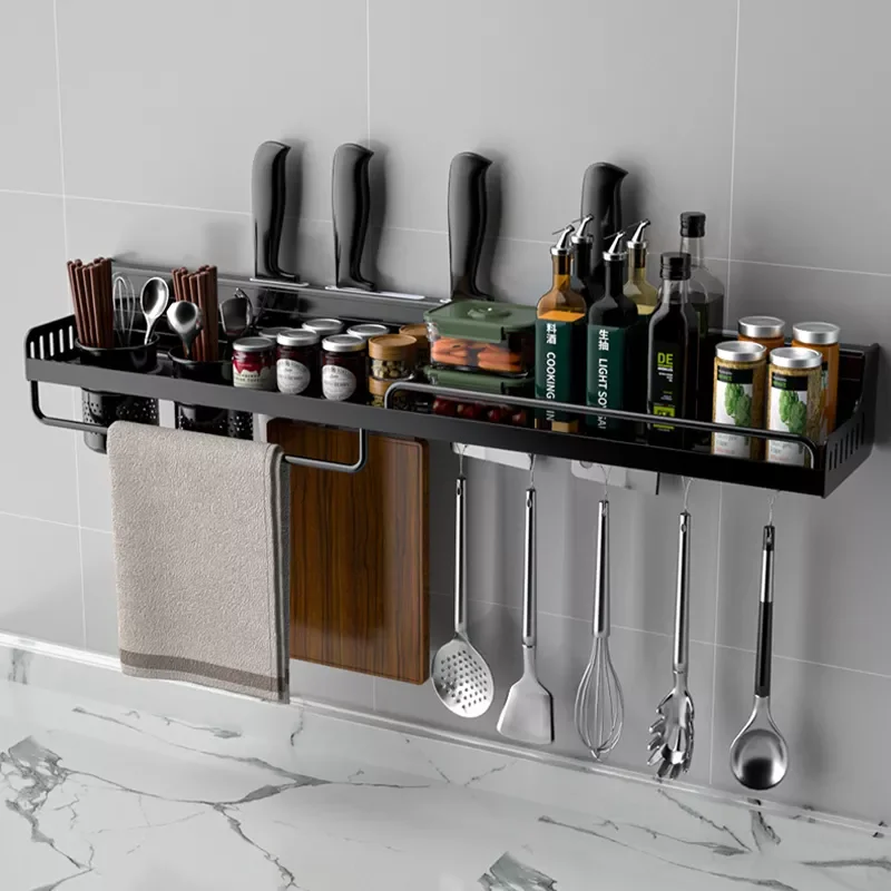Modern Kitchen Storage Shelf Wall-mounted Spice Rack Space Aluminum Multifunctional Punch-Free Kitchen Shelf Kichen Organizer
Modern Kitchen Storage Shelf Wall-mounted Spice Rack Space Aluminum Multifunctional Punch-Free Kitchen Shelf Kichen Organizer
