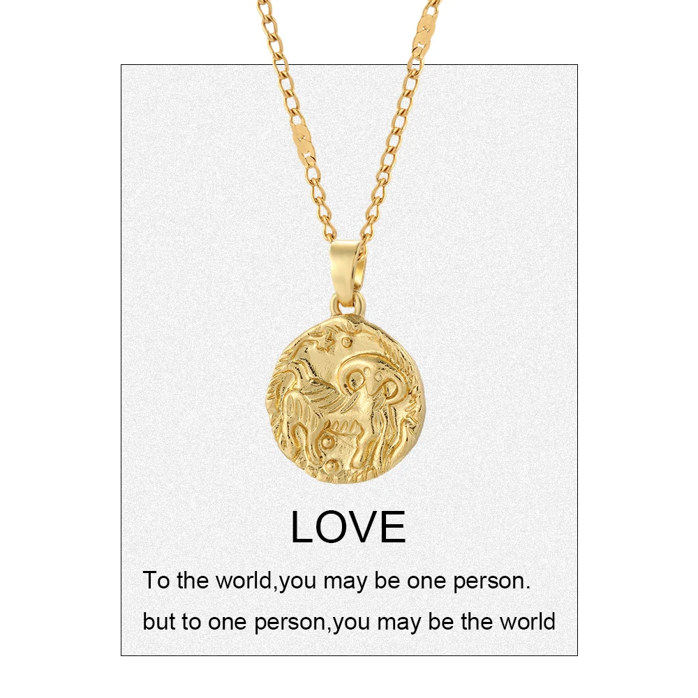 Constellation Necklace for Women Neck Chain 12 Zodiac Signs Charms Gold Color Amulet Necklace Punk Collars Stainless Steel Chain
Constellation Necklace for Women Neck Chain 12 Zodiac Signs Charms Gold Color Amulet Necklace Punk Collars Stainless Steel Chain