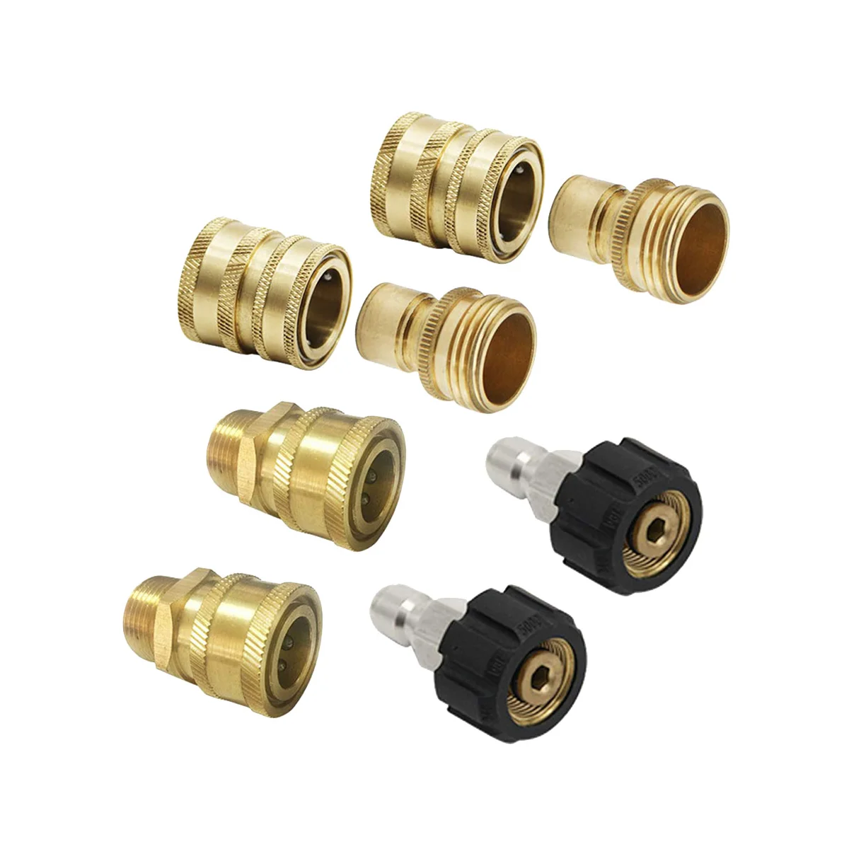 Pressure Washer Quick Connector Adapter Kit M22 14mm x 3/8inch Quick Disconnect Plug 5000PSI High Pressure Brass Fitting
Pressure Washer Quick Connector Adapter Kit M22 14mm x 3/8inch Quick Disconnect Plug 5000PSI High Pressure Brass Fitting