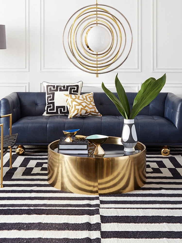 American light luxury metal gold jonathanadler coffee table villa living room tempered glass high-end coffee table
American light luxury metal gold jonathanadler coffee table villa living room tempered glass high-end coffee table