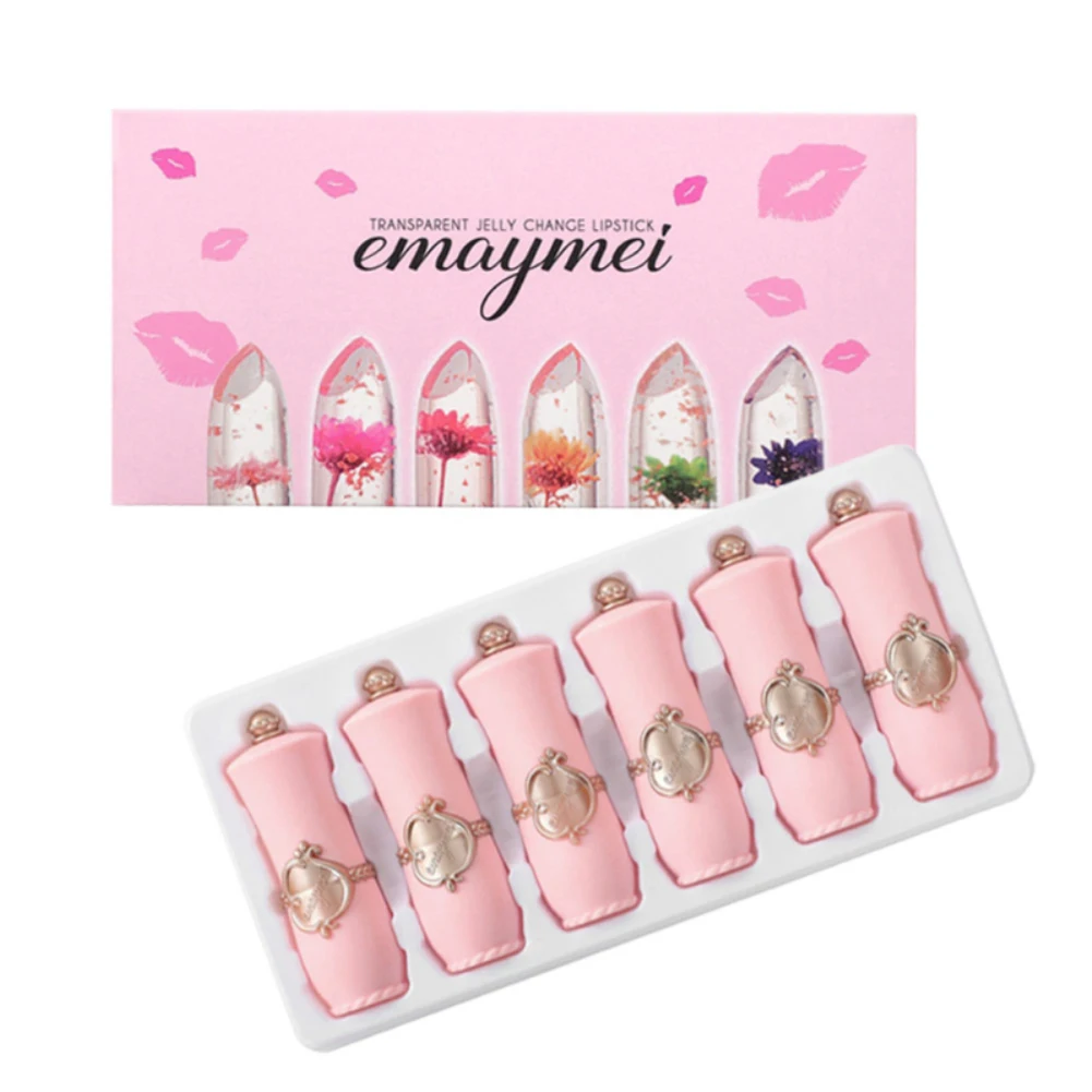 ELECOOL 6psc Crystal Jelly Lip Balm Lipstick Temperature Color Changing Flower Gloss Transparent Lasting Moisturizer Lip Care
ELECOOL 6psc Crystal Jelly Lip Balm Lipstick Temperature Color Changing Flower Gloss Transparent Lasting Moisturizer Lip Care