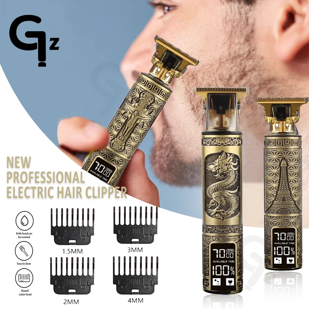 

Boxed Rechargeable LCD Hair Clipper Men Barber Haircut Cutter Hair Cutting Machine Razor Trimmer Clippers Beard Trimmers