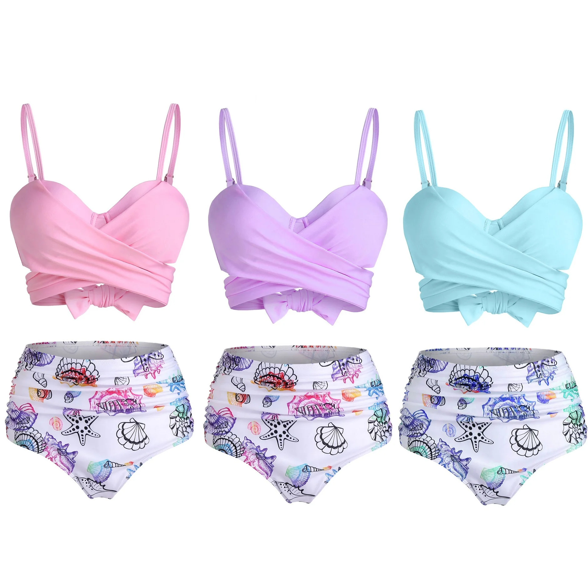 Elegant Sportswear Two-Piece Bikinis Set 2022 New For Women Swimming Bathing Suits Shell Starfish Print Tie Dye Padded Beachwear
Elegant Sportswear Two-Piece Bikinis Set 2022 New For Women Swimming Bathing Suits Shell Starfish Print Tie Dye Padded Beachwear