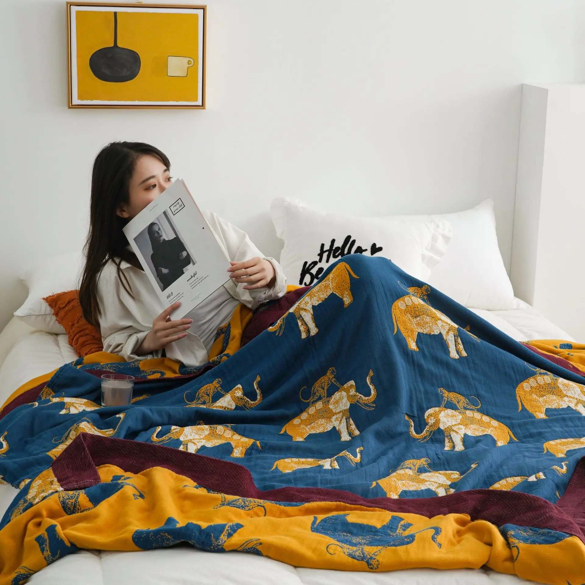 New Nordic throw blanket cotton gauze cartoon elephant Summer air conditioning quilt comfortable Bedspread soft cute sofa towel
New Nordic throw blanket cotton gauze cartoon elephant Summer air conditioning quilt comfortable Bedspread soft cute sofa towel