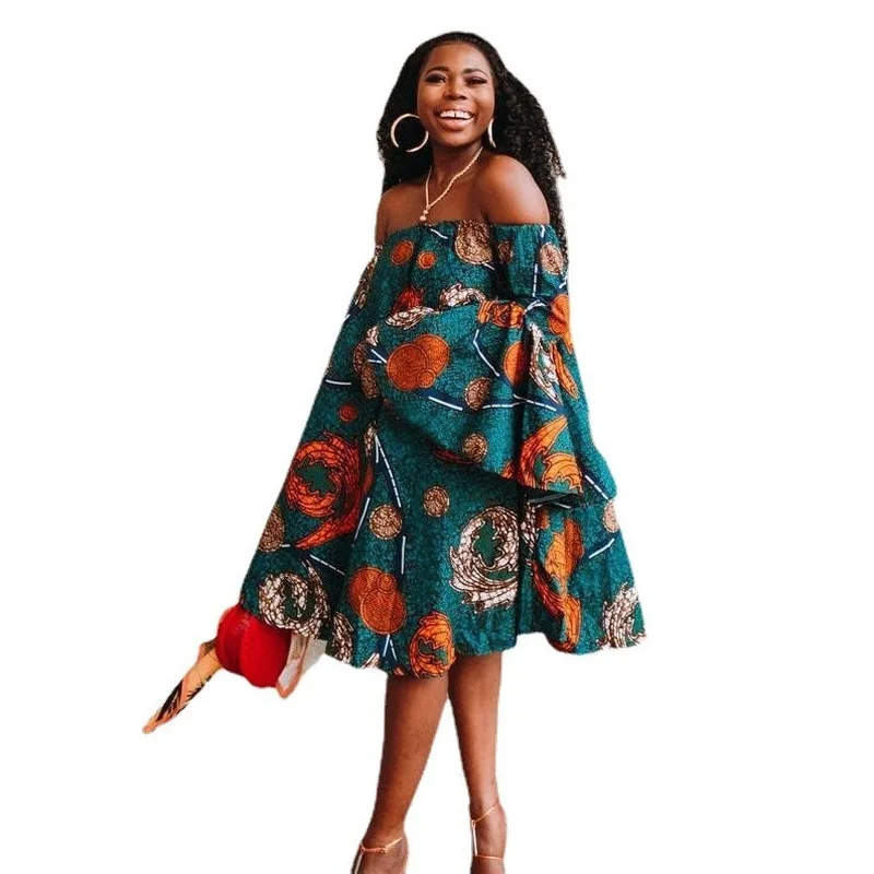 Polyester African Dress For Women Flower Print Slash Neck Off The Shoulder Backless Daily Evening Party Dress African Dresses
Polyester African Dress For Women Flower Print Slash Neck Off The Shoulder Backless Daily Evening Party Dress African Dresses