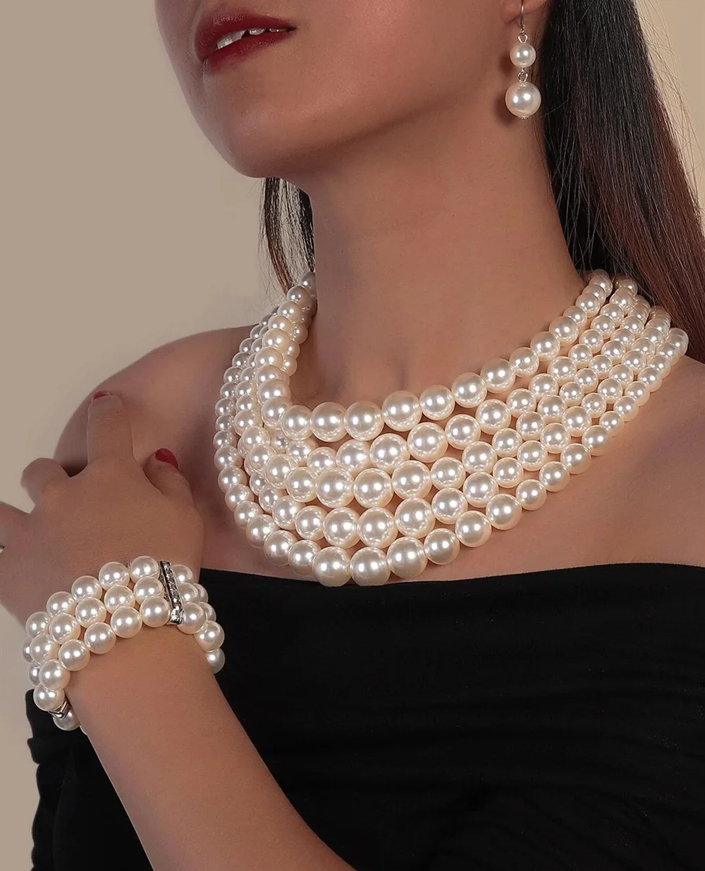 Pearl Necklace Bracelet Earrings Three Piece Bridal Jewelry Jewelry Sets for Women CHD20800
Pearl Necklace Bracelet Earrings Three Piece Bridal Jewelry Jewelry Sets for Women CHD20800