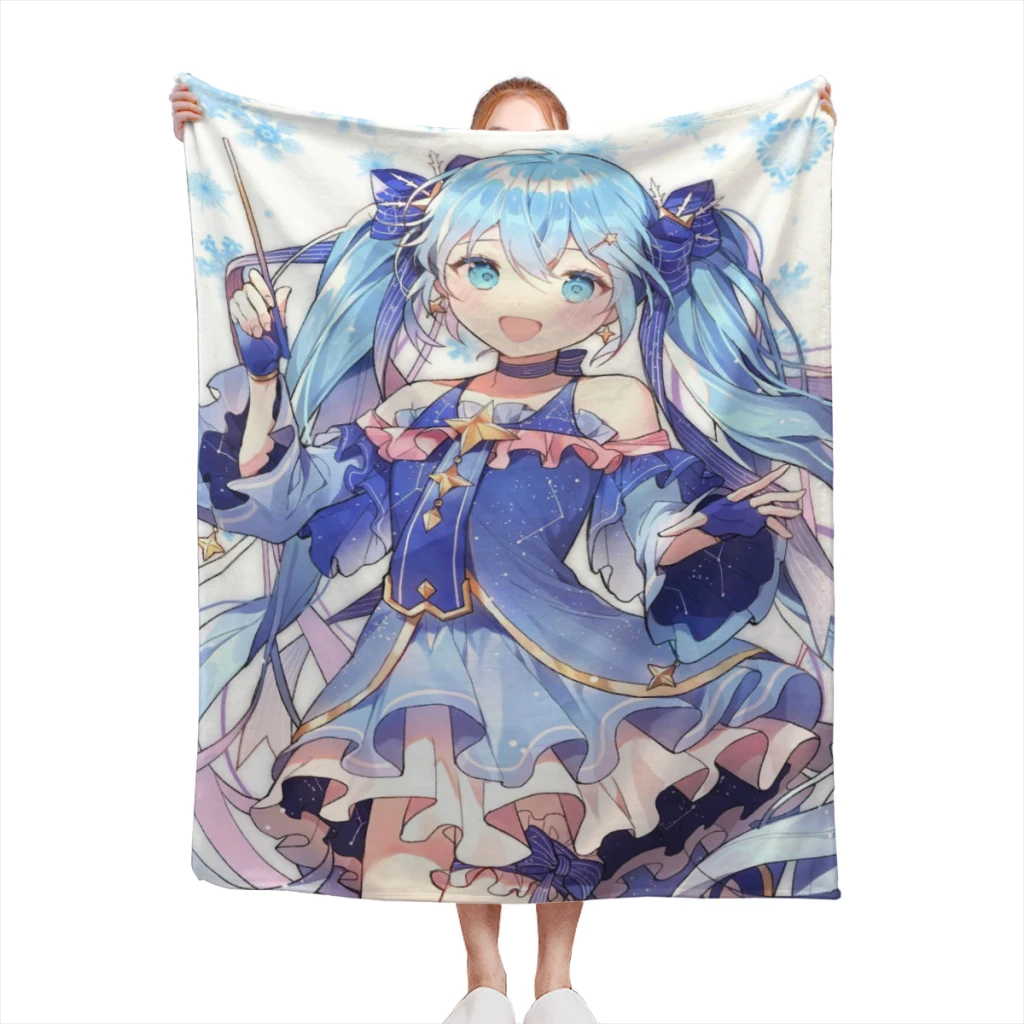 Kawaii аниме Hatsune Miku милое индивидуальное одеяло фланец Текстильный декор