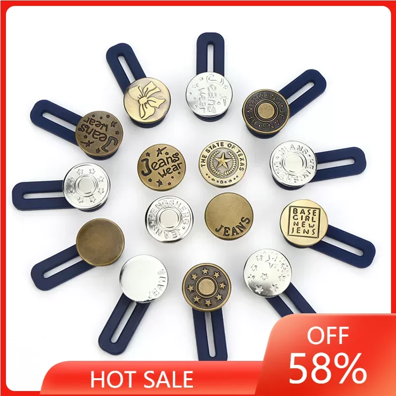 Hot Sell Metal Button Extender for Pants Jeans Free Sewing Adjustable Retractable Waistband Waist Extenders Buttons
Hot Sell Metal Button Extender for Pants Jeans Free Sewing Adjustable Retractable Waistband Waist Extenders Buttons