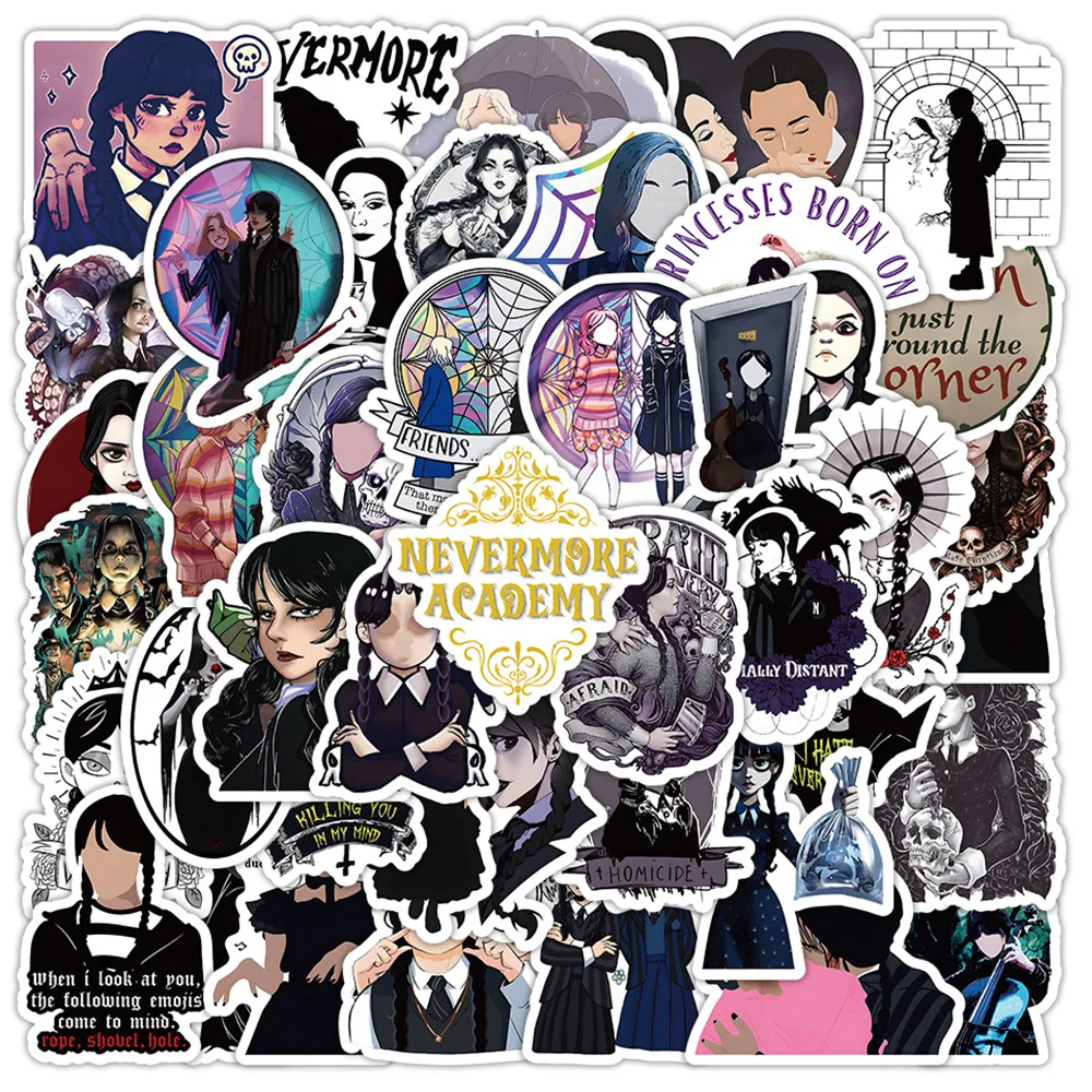 10/30/53PCS TV Series Wednesday Addams Movie Stickers Anime Cartoon Decals Skateboard Laptop Luggage Car Waterproof Sticker Toy
10/30/53PCS TV Series Wednesday Addams Movie Stickers Anime Cartoon Decals Skateboard Laptop Luggage Car Waterproof Sticker Toy