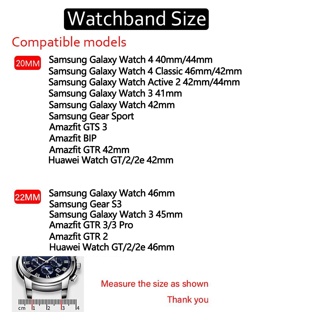 Ремешок для Samsung Galaxy watch 4 classic/46 мм/Active 2/3/Gear S3/amazfit браслет Huawei GT 2/3 Pro 22 мм 20 |
