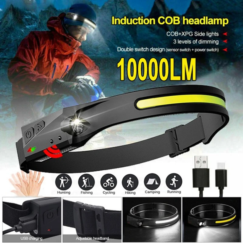 Induction Headlamp COB LED Head Lamp with Built-in Battery Headlight Flashlight USB Rechargeable Head Torch
Induction Headlamp COB LED Head Lamp with Built-in Battery Headlight Flashlight USB Rechargeable Head Torch