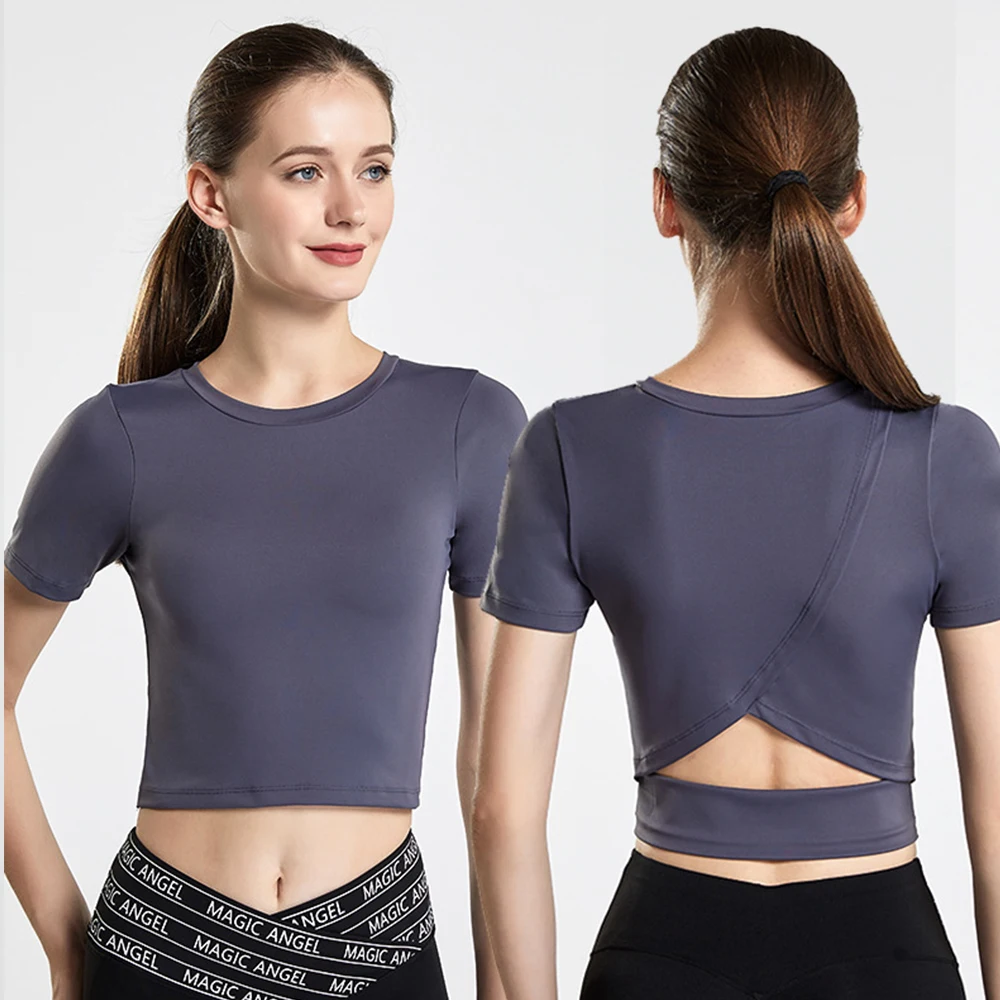 Naked Feel Women Sports Shirts Outdoor Slim Crop Tops Sexy Back Gym Wear Joggings Workout Clothing Yoga Sportswear Plus Size
Naked Feel Women Sports Shirts Outdoor Slim Crop Tops Sexy Back Gym Wear Joggings Workout Clothing Yoga Sportswear Plus Size