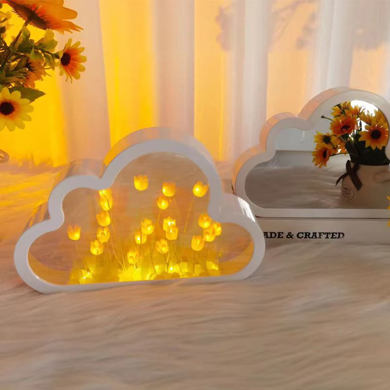 DIY Tulip Night Light, Cloud Tulip Mirror Night Light, Simulation Flower Bedroom Sleeping Table Lamp, Home Mirror Decoration
DIY Tulip Night Light, Cloud Tulip Mirror Night Light, Simulation Flower Bedroom Sleeping Table Lamp, Home Mirror Decoration