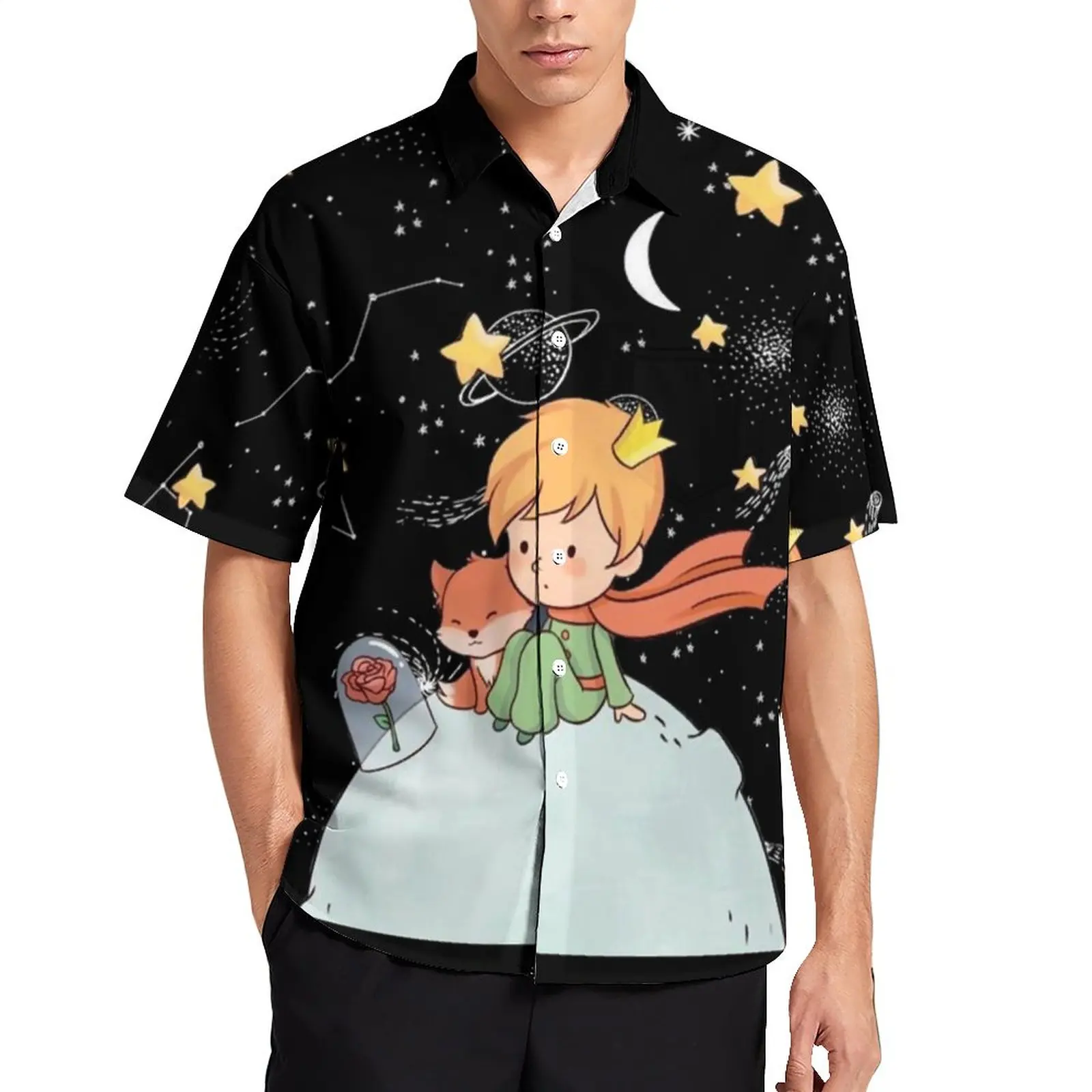 Little Prince Casual Shirts Fox Moon Star Print Vacation Shirt Hawaiian Short Sleeve Fashion Blouses Men Print Clothes Plus Size
Little Prince Casual Shirts Fox Moon Star Print Vacation Shirt Hawaiian Short Sleeve Fashion Blouses Men Print Clothes Plus Size