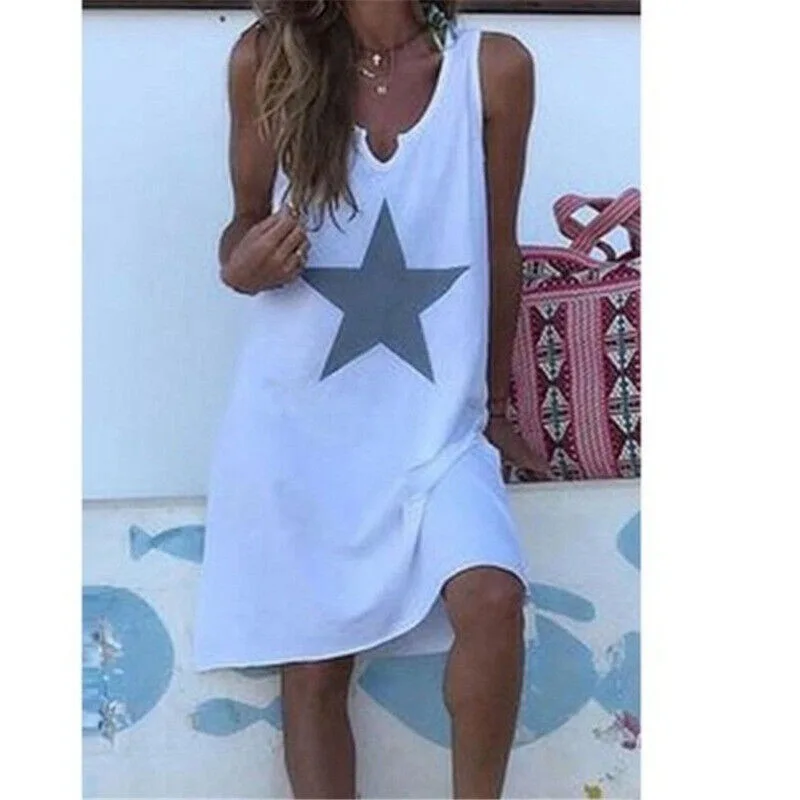 Summer Womens Beach Sundress Vest Star Dress Ladies Plus Size Sleeveless Dresses
Summer Womens Beach Sundress Vest Star Dress Ladies Plus Size Sleeveless Dresses