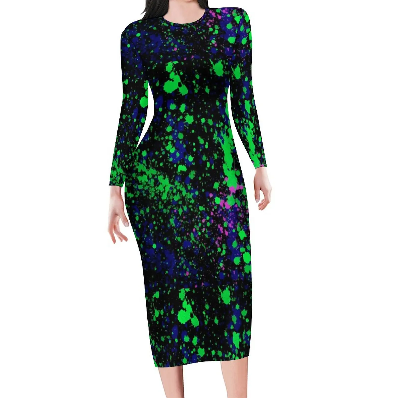 Paint Splatter Design Bodycon Dress Ladies Green Blue Yellow Elegant Dresses Holiday Long Sleeve Korean Fashion Custom Dress
Paint Splatter Design Bodycon Dress Ladies Green Blue Yellow Elegant Dresses Holiday Long Sleeve Korean Fashion Custom Dress