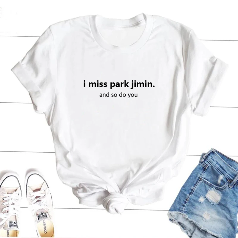I Miss Park Jimin Korean Fashion T Shirts Women Summer Kpop Cotton Short Sleeve T Shirt Women's Tops Teees Unisex Streetwear
I Miss Park Jimin Korean Fashion T Shirts Women Summer Kpop Cotton Short Sleeve T Shirt Women's Tops Teees Unisex Streetwear