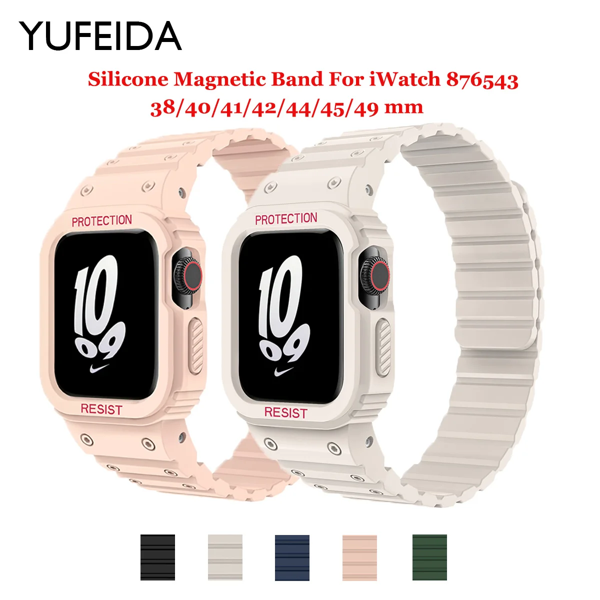 Классический силиконовый ремешок YUFEIDA для IWatch Series Ultra 87654, 40 мм, 44 мм, магнитный ремешок, силиконовый звеньевой браслет для Apple Watch
Классический силиконовый ремешок YUFEIDA для IWatch Series Ultra 87654, 40 мм, 44 мм, магнитный ремешок, силиконовый звеньевой браслет для Apple Watch