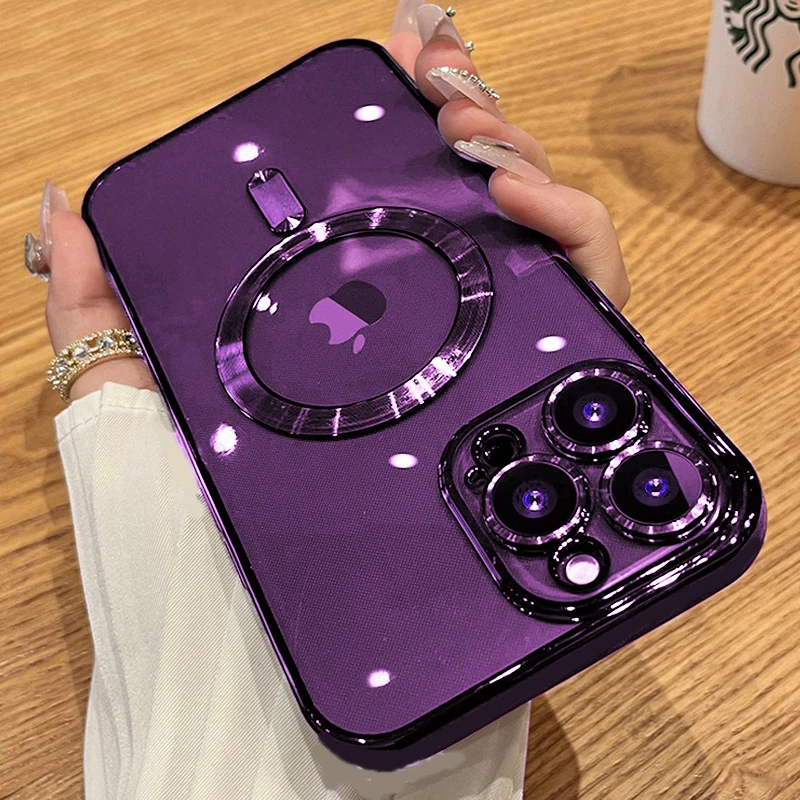 Luxury Plating Clear Magnetic Wireless Charger Case For iPhone 14 Pro Max 14 11 13 12 Plus XS X XR 8 For Magsafe Silicone Cover
Luxury Plating Clear Magnetic Wireless Charger Case For iPhone 14 Pro Max 14 11 13 12 Plus XS X XR 8 For Magsafe Silicone Cover