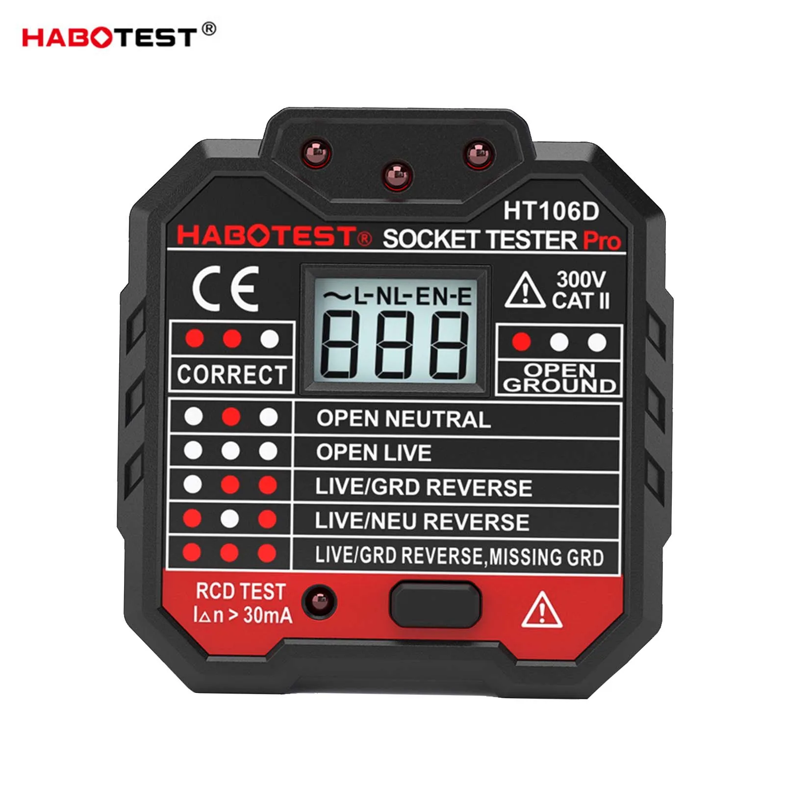 Тестер для розеток, индикатор напряжения HABOTEST HT106, профессиональный цифровой электрический Стандартный индикатор розеток стандарта ЕС и Ве...
Тестер для розеток, индикатор напряжения HABOTEST HT106, профессиональный цифровой электрический Стандартный индикатор розеток стандарта ЕС и Ве...