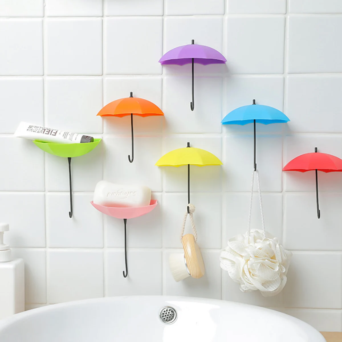 3Pcs Creative Umbrella Shape Wall Hook Door Self Adhesive Hooks Wall Hanging For Home Kitchen Organizer Bathroom Accessories
3Pcs Creative Umbrella Shape Wall Hook Door Self Adhesive Hooks Wall Hanging For Home Kitchen Organizer Bathroom Accessories