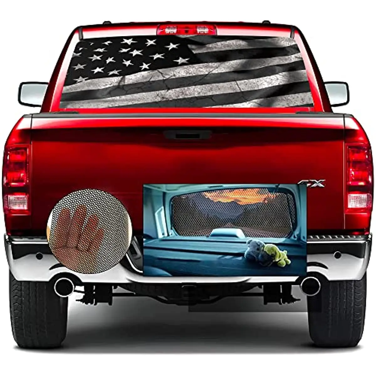 Gadgetstalk 65"x22" Car Rear Window - Black & White American Flag - Truck Decals Bumper Stickers Graphics for Car Trucks SUV 4th
Gadgetstalk 65"x22" Car Rear Window - Black & White American Flag - Truck Decals Bumper Stickers Graphics for Car Trucks SUV 4th