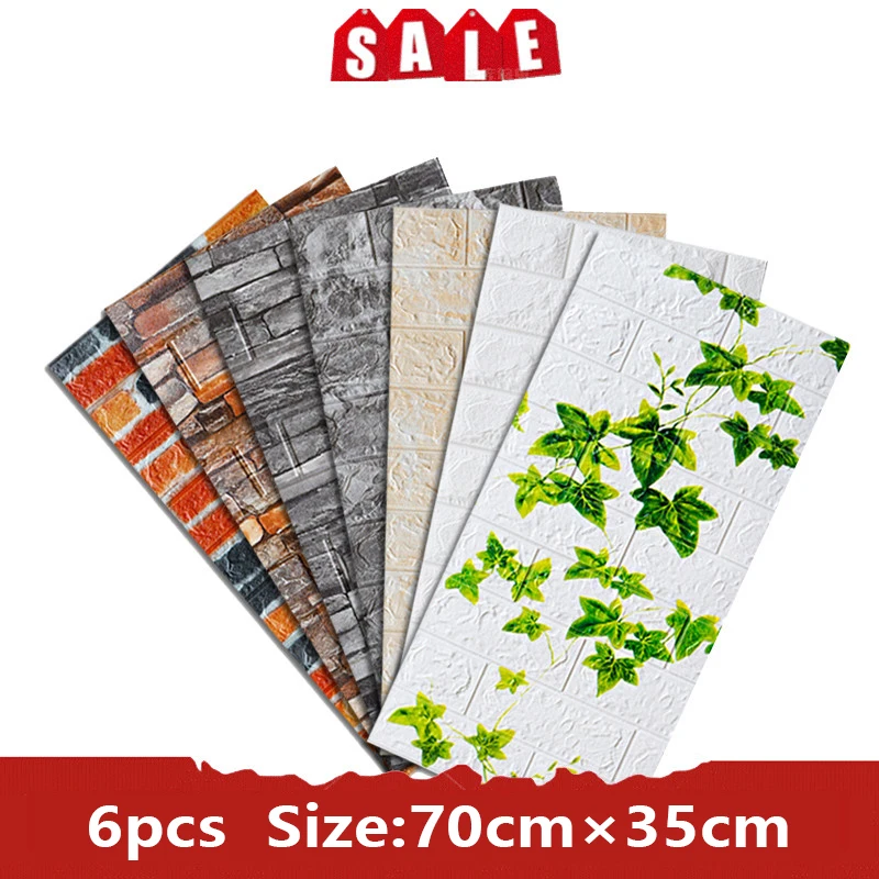 6PCS DIY Brick Sticker Self Adhesive Panels Waterproof 3D Wallpaepr Foam Wall Paper Living Room Wallpaper Mural Bedroom Decor
6PCS DIY Brick Sticker Self Adhesive Panels Waterproof 3D Wallpaepr Foam Wall Paper Living Room Wallpaper Mural Bedroom Decor