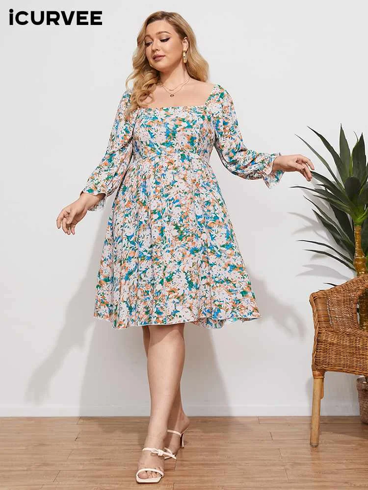 ICURVEE Plus Size 2022 Bohemian Floral Print Autumn Dress Vintage Long Sleeve Sexy Square Collar Party Sundress Holiday Vestidos
ICURVEE Plus Size 2022 Bohemian Floral Print Autumn Dress Vintage Long Sleeve Sexy Square Collar Party Sundress Holiday Vestidos